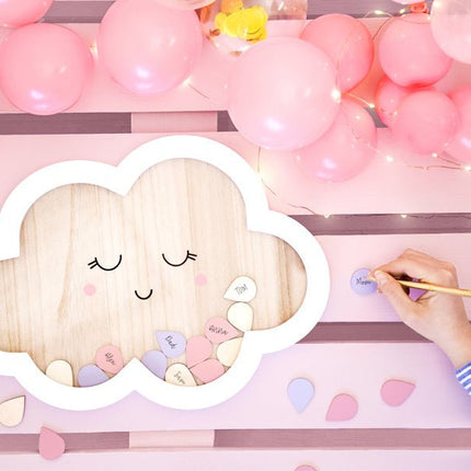 Houten Gastenboek Wolk 43cm van Partydeco koop je bij Partywinkel