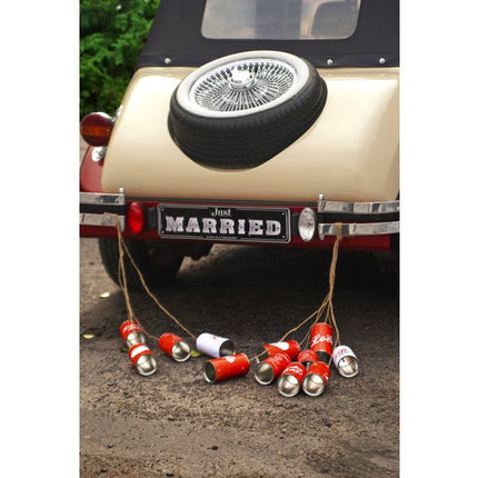 Huwelijksblikken Retro 14cm 5st van Partydeco koop je bij Partywinkel