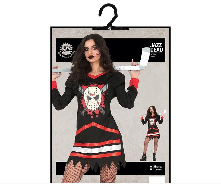 Ijshockey Halloween Kostuum Dames Rood Zwart van Fiestas Guirca koop je bij Partywinkel