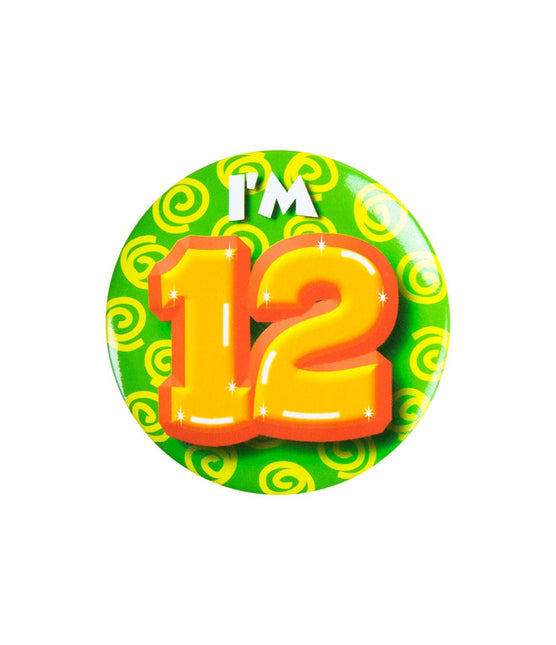 I'm 12 Button 12 Jaar 5,5cm van Paper Dreams koop je bij Partywinkel
