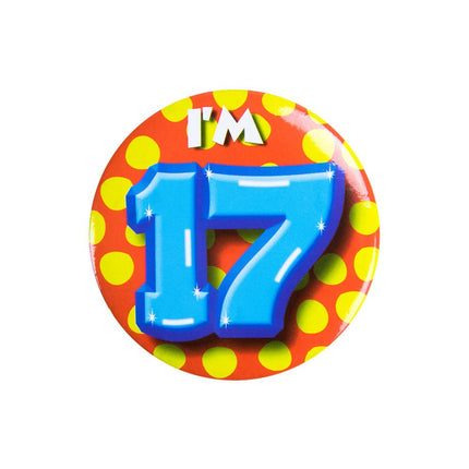 I'm 17 Button 17 Jaar 5,5cm van Paper Dreams koop je bij Partywinkel