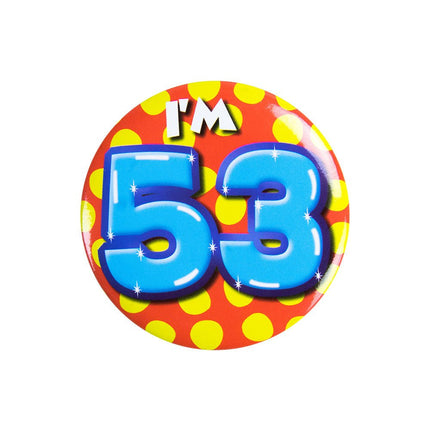 I'm 53 Button 53 Jaar 5,5cm van Paper Dreams koop je bij Partywinkel