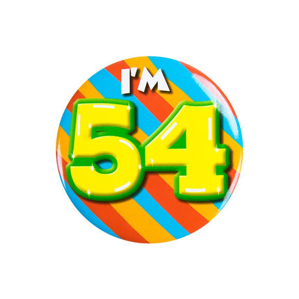 I'm 54 Button 54 Jaar 5,5cm van Paper Dreams koop je bij Partywinkel