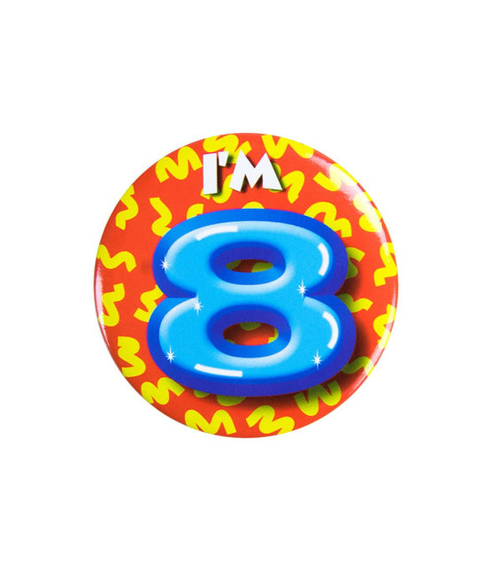 I'm 8 Button 8 Jaar 5,5cm van Paper Dreams koop je bij Partywinkel