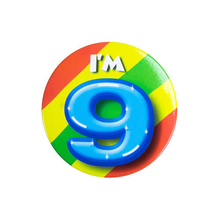 I'm 9 Button 9 Jaar 5,5cm van Paper Dreams koop je bij Partywinkel