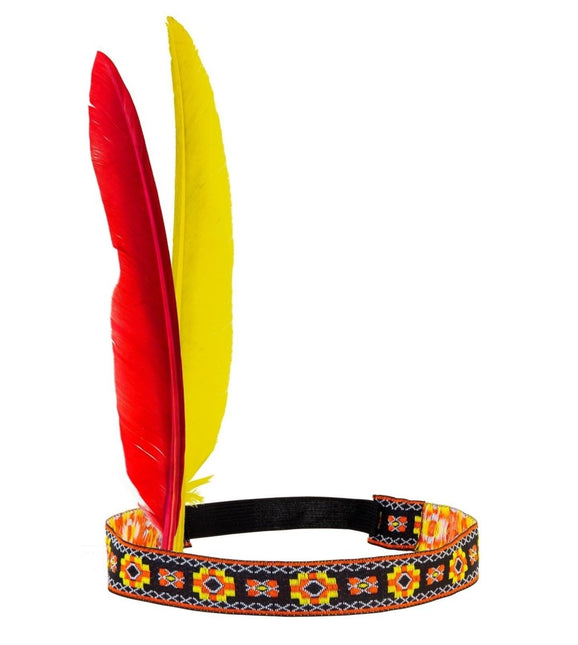 Indiaan Haarband Twee Veren van Widmann koop je bij Partywinkel