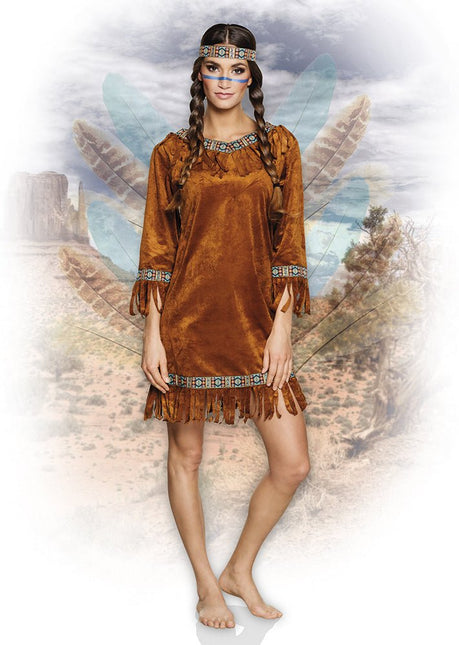 Indianen Jurk Bruin M van Boland koop je bij Partywinkel