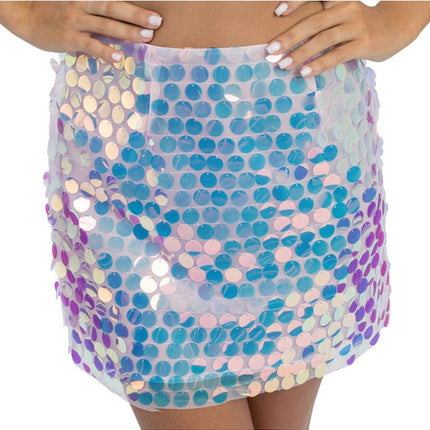 Jupe à paillettes rose irisée pour femme