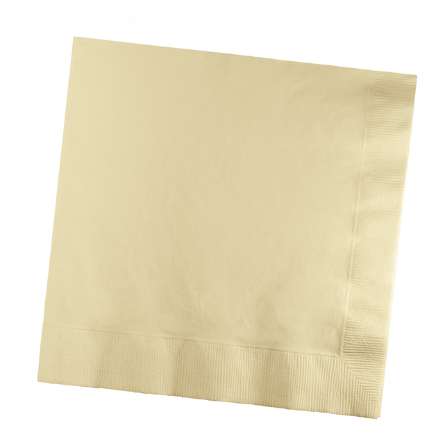 Ivoorkleurige Servetten 3 - Laags 41cm 25st van Creative Converting koop je bij Partywinkel