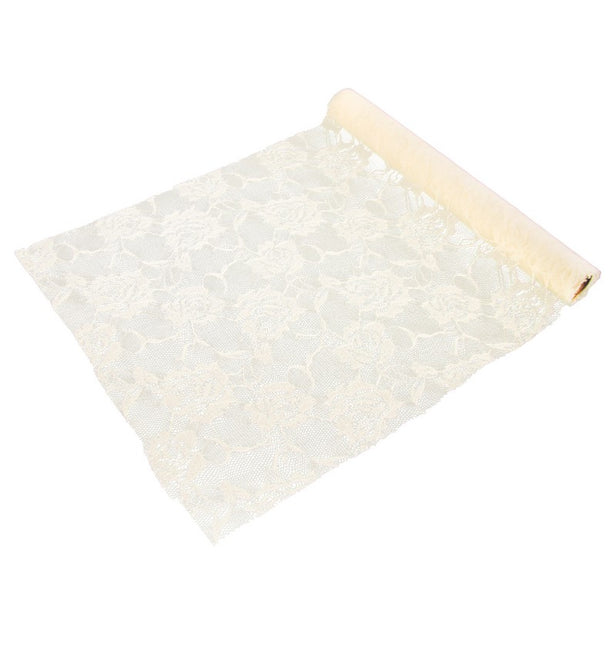 Chemin de table ivoire Roses 5m