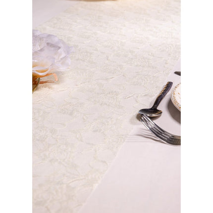 Chemin de table ivoire Roses 5m