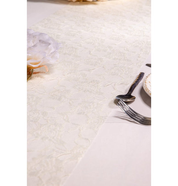 Chemin de table ivoire Roses 5m