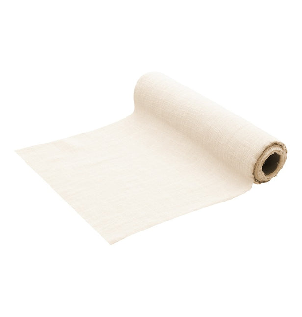 Chemin de table en coton ivoire 5m