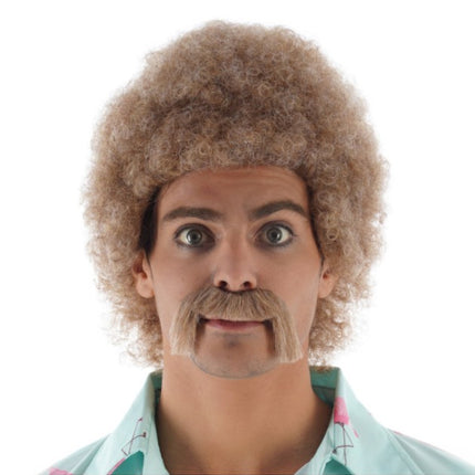 Perruque de Jeff avec moustache, blonde