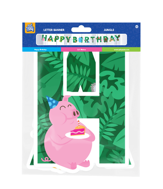 Jungle Letterslinger Happy Birthday 2,5m van Paper Dreams koop je bij Partywinkel