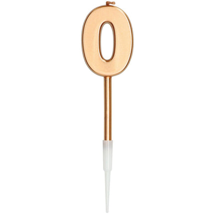 Kaars 0 Jaar Brons Metallic 15cm van Folat koop je bij Partywinkel