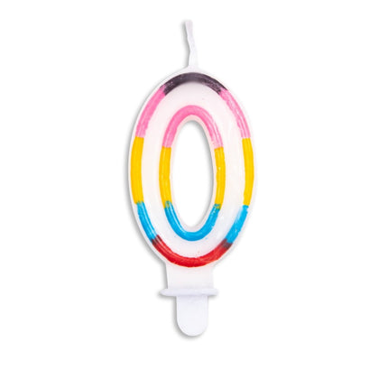Kaars 0 Jaar Gekleurd 7cm van WeFiesta koop je bij Partywinkel
