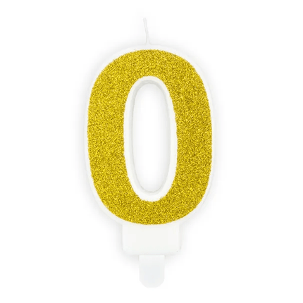 Kaars 0 Jaar Goud 7cm van Partydeco koop je bij Partywinkel