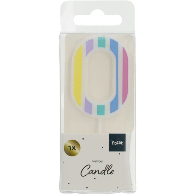 Kaars 0 Jaar Pastel 5cm van Folat koop je bij Partywinkel