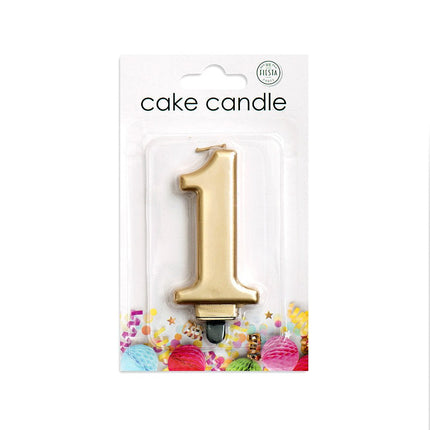 Kaars 1 Jaar Goud Metallic 8cm van WeFiesta koop je bij Partywinkel