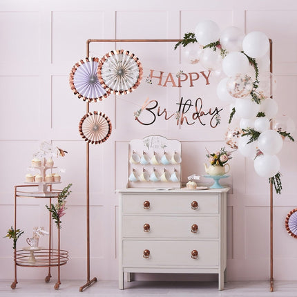 Kaars 7 Jaar Rozenblaadjes 9cm van Ginger Ray koop je bij Partywinkel