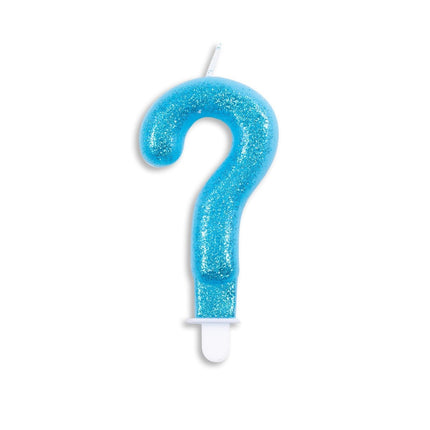 Kaars ? Jaar Blauw Glitter 7cm van WeFiesta koop je bij Partywinkel