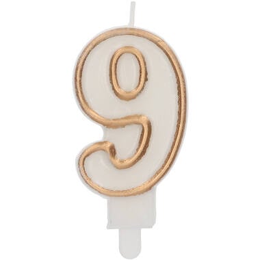 Kaars Simply Chique Gold Cijfer 9 van Folat koop je bij Partywinkel