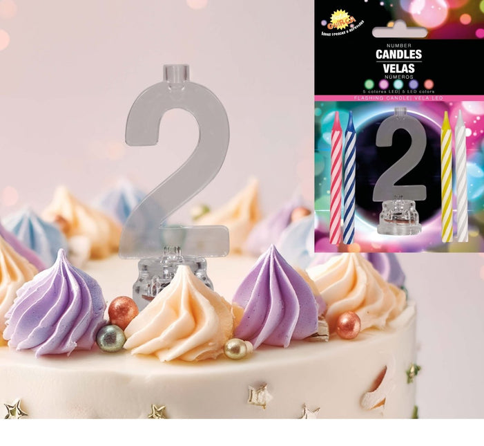 Kaarsenhouder 2 Jaar Led 13cm van Fiestas Guirca koop je bij Partywinkel