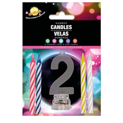 Kaarsenhouder 2 Jaar Led 13cm van Fiestas Guirca koop je bij Partywinkel