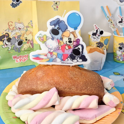 Kaarsje Woezel & Pip 15cm van Haza Witbaard koop je bij Partywinkel
