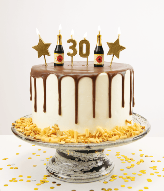 Kaarsjes 30 Jaar Champagne 17,5cm van Paper Dreams koop je bij Partywinkel