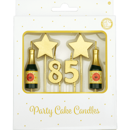 Kaarsjes 85 Jaar Champagne 17,5cm van Paper Dreams koop je bij Partywinkel