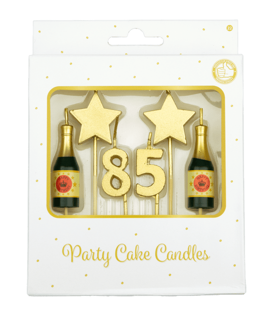 Kaarsjes 85 Jaar Champagne 17,5cm van Paper Dreams koop je bij Partywinkel