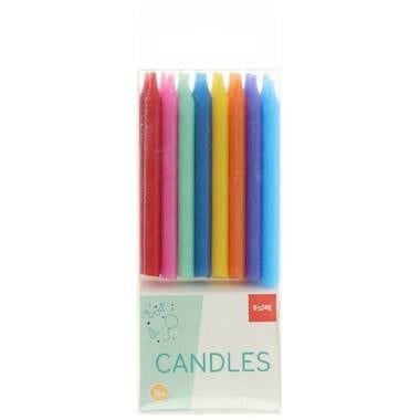 Kaarsjes Color Pop 6cm 16 stuks van Folat koop je bij Partywinkel