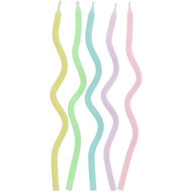 Kaarsjes Sweet Swirl 15cm 10 stuks van Folat koop je bij Partywinkel