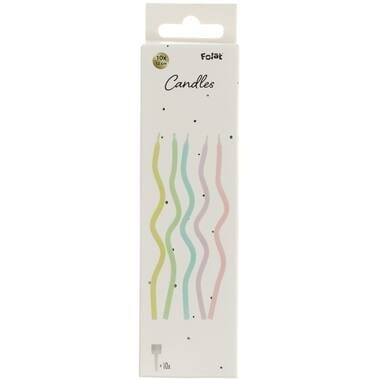 Kaarsjes Sweet Swirl 15cm 10 stuks van Folat koop je bij Partywinkel