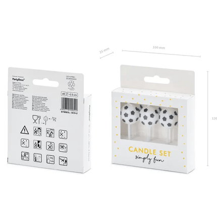 Kaarssen Voetbal 2,5cm 6st van Partydeco koop je bij Partywinkel