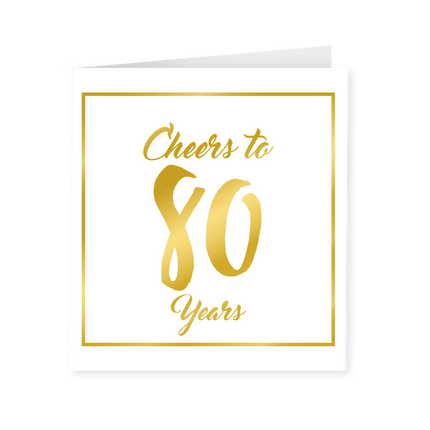 Kaart 80 Jaar Goud Wit 15cm van Paper Dreams koop je bij Partywinkel