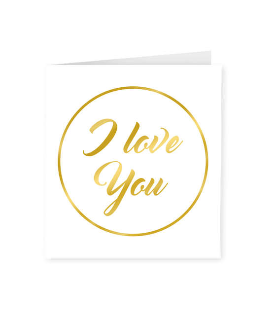 Kaart I Love You Goud Wit 15cm van Paper Dreams koop je bij Partywinkel