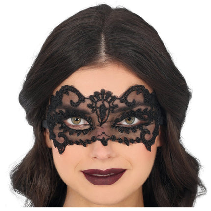 Kant Masker Zwart van Fiestas Guirca koop je bij Partywinkel