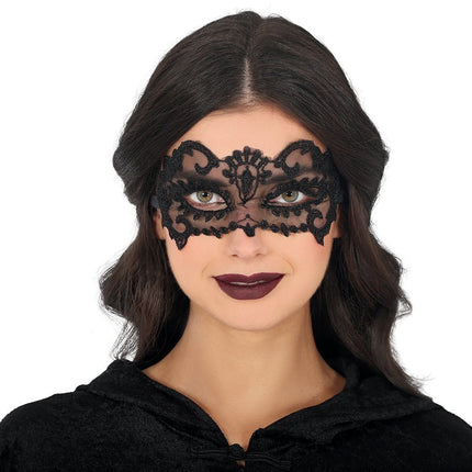 Kant Masker Zwart van Fiestas Guirca koop je bij Partywinkel