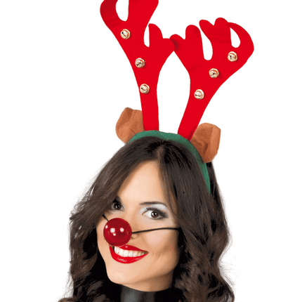 Kerst Haarband Rendier met Bellen - Partywinkel - 8412672420963