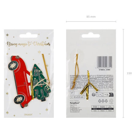 Kerst Hangdecoratie Auto 9cm van Partydeco koop je bij Partywinkel