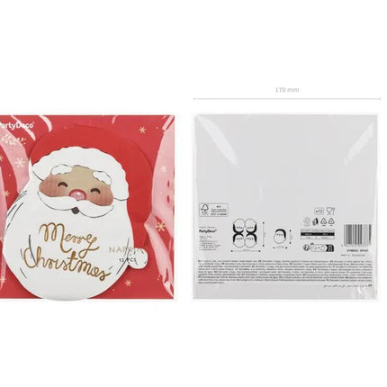 Kerst Servetten Kerstman 16cm 12st van Partydeco koop je bij Partywinkel