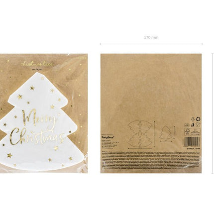 Kerstboom Servetten Merry Christmas 16cm 20st van Partydeco koop je bij Partywinkel