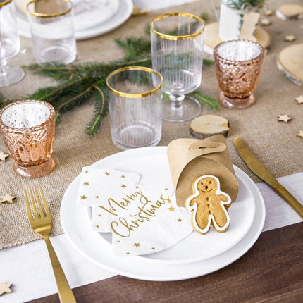 Kerstboom Servetten Merry Christmas 16cm 20st van Partydeco koop je bij Partywinkel