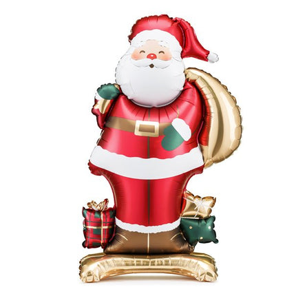 Kerstman Ballon Met Standaard 84cm van Partydeco koop je bij Partywinkel