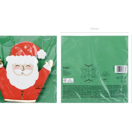 Kerstman Servetten 16cm 20st van Partydeco koop je bij Partywinkel
