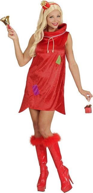 Kerstvrouw Jurkje Kerstzak met Kado Haarband van Widmann koop je bij Partywinkel