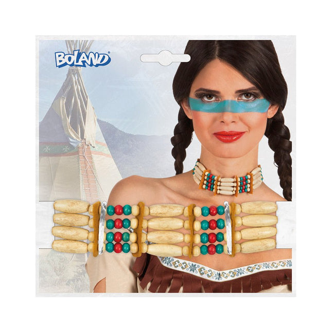 Ketting Choker Indiaan van Boland koop je bij Partywinkel